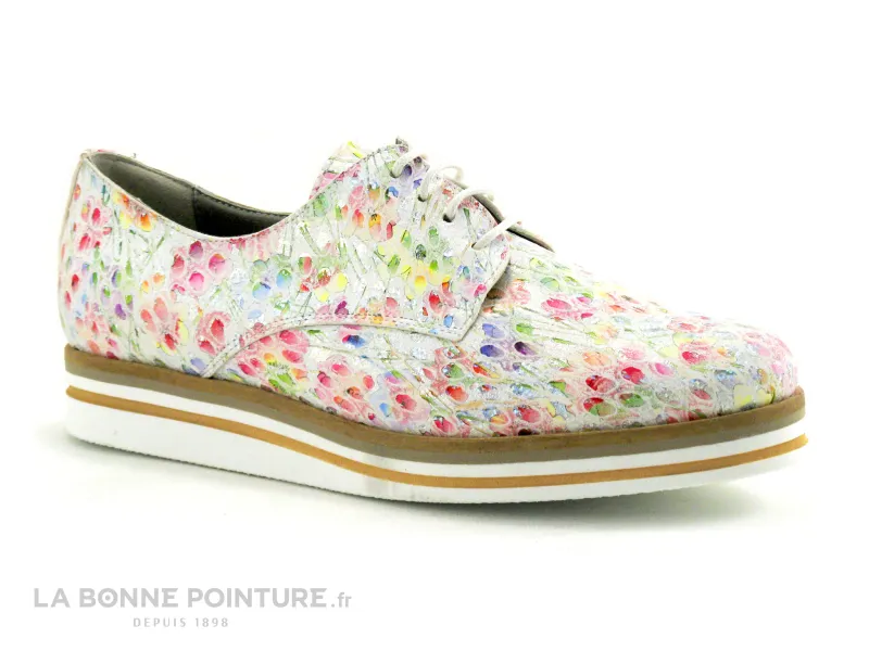 Achat chaussures Dorking Femme Chaussure basse / Derby, vente Dorking ROMY D7850-GY Blanc Glory - Multicolore - Chaussure basse