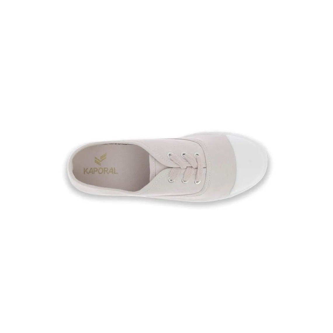 Baskets femme à lacet FOLY beige en coton | 3 Suisses