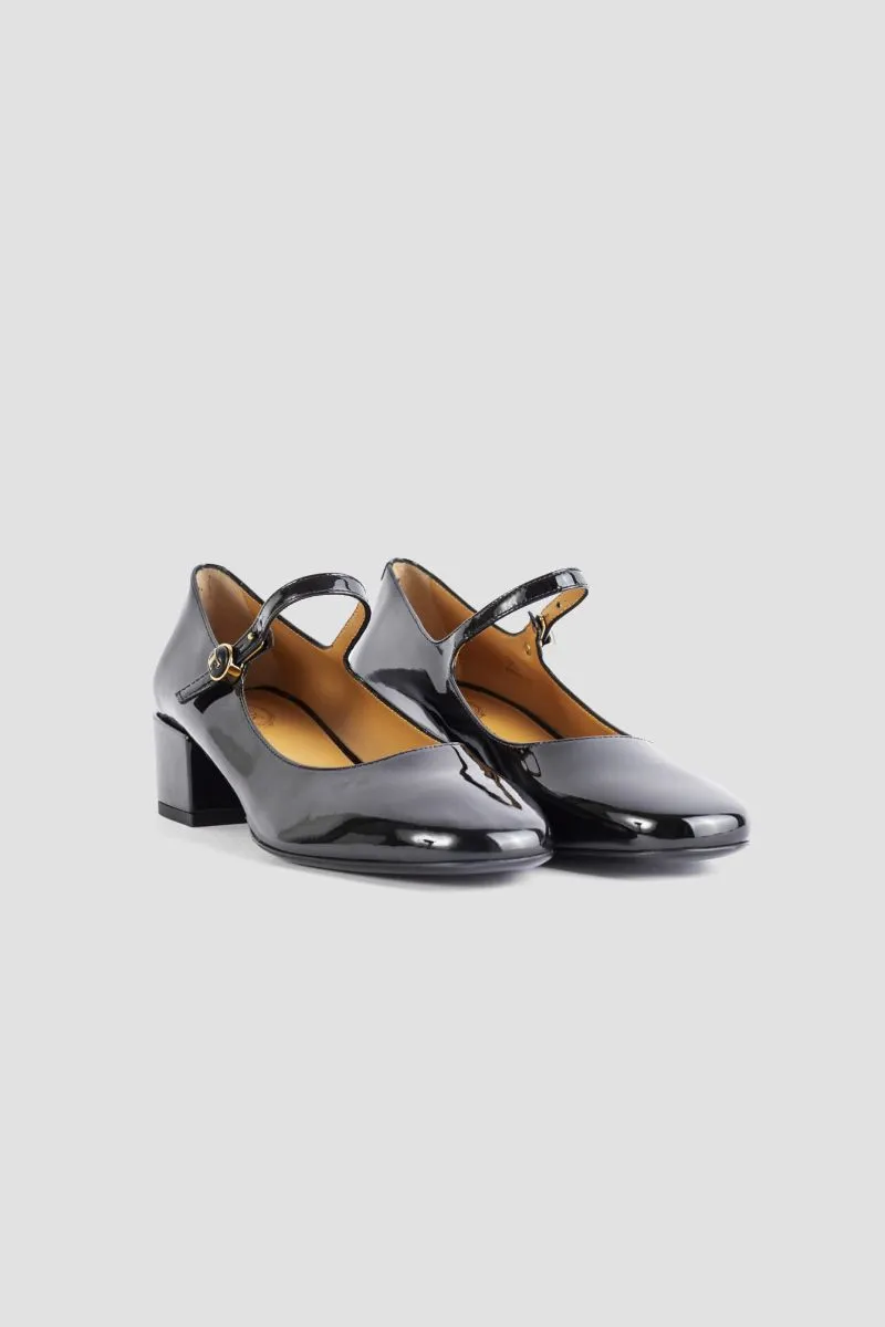 Black patent leather baby shoes - CINTURINO BOTTON.