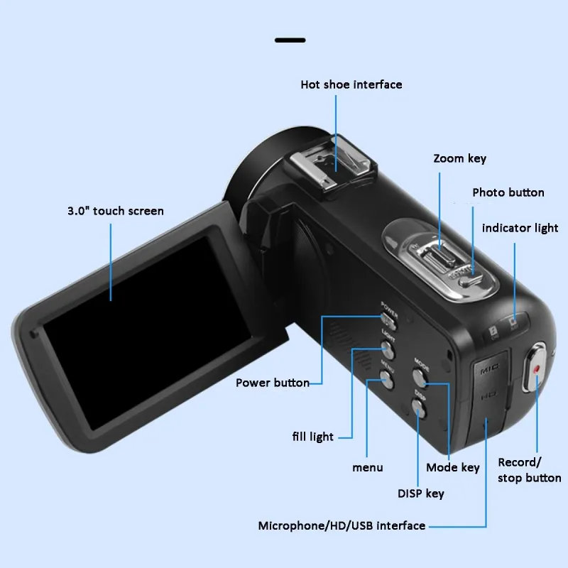 Caméscope Numérique 4K Avec Écran Tactile Et Zoom 40x