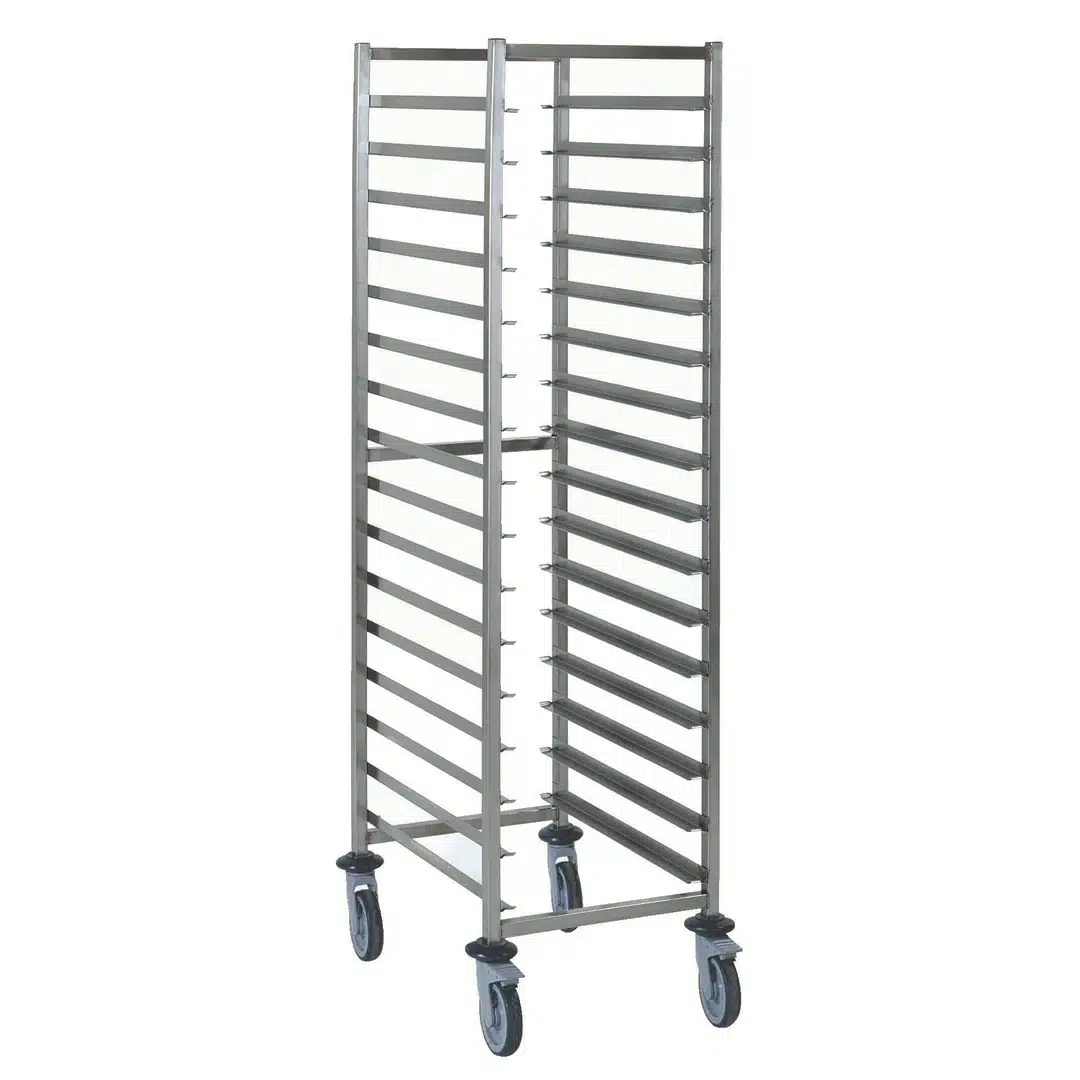 Chariot à glissière euronorme acier inoxydable alimentaire 16 niveaux largeur 540 mm