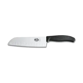 Couteau Santoku 17 cm, avec rainures ovales, noir, Victorinox ✔ 55,99 € ⭕ Kulina
