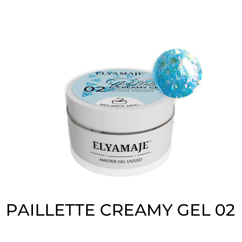 Crystal Frozen n° 02 - Paillette Creamy Gel - Gel de construction UV LED - ElyaMaje