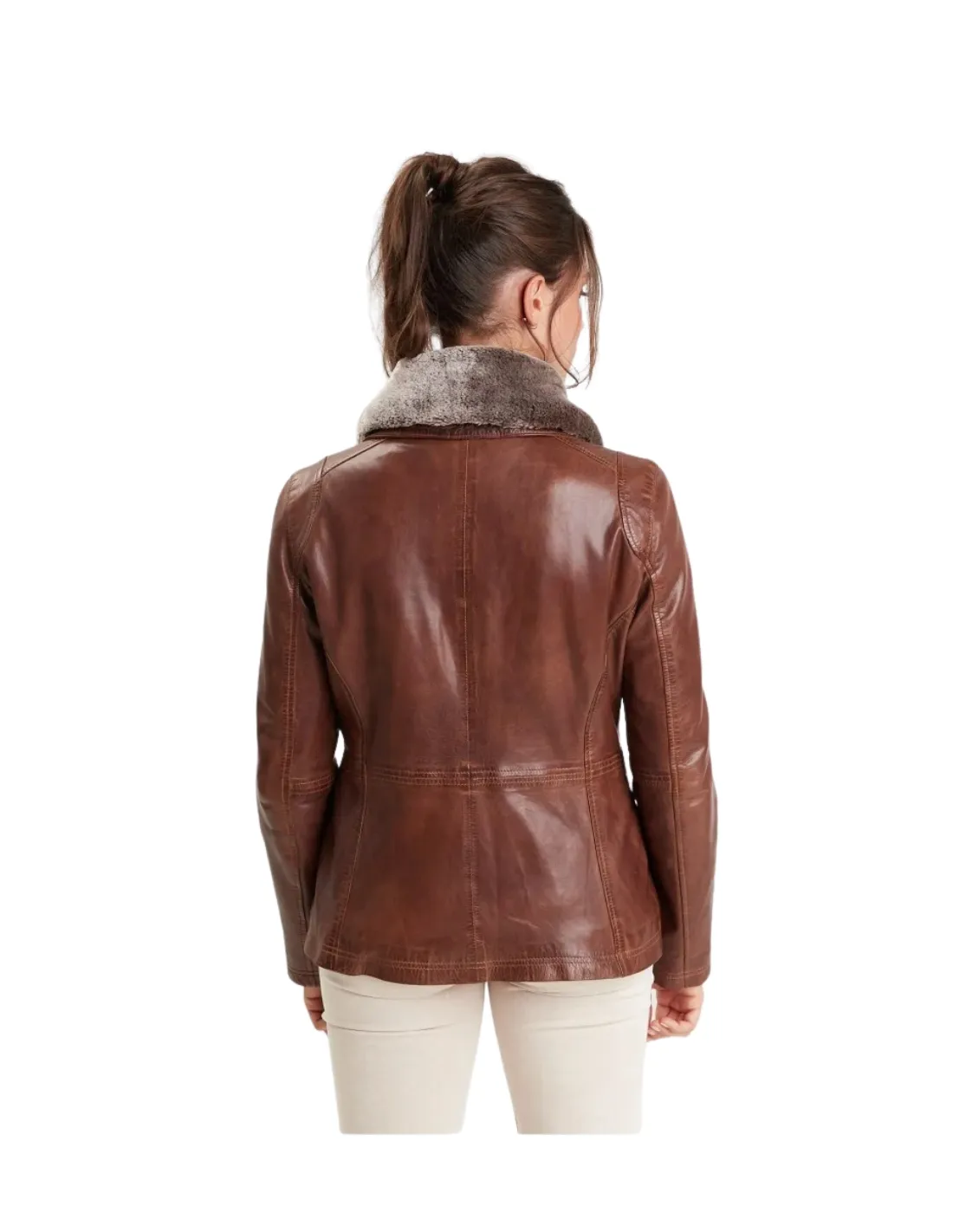 Daytona Women's Leather Jacket Brown Style 58593