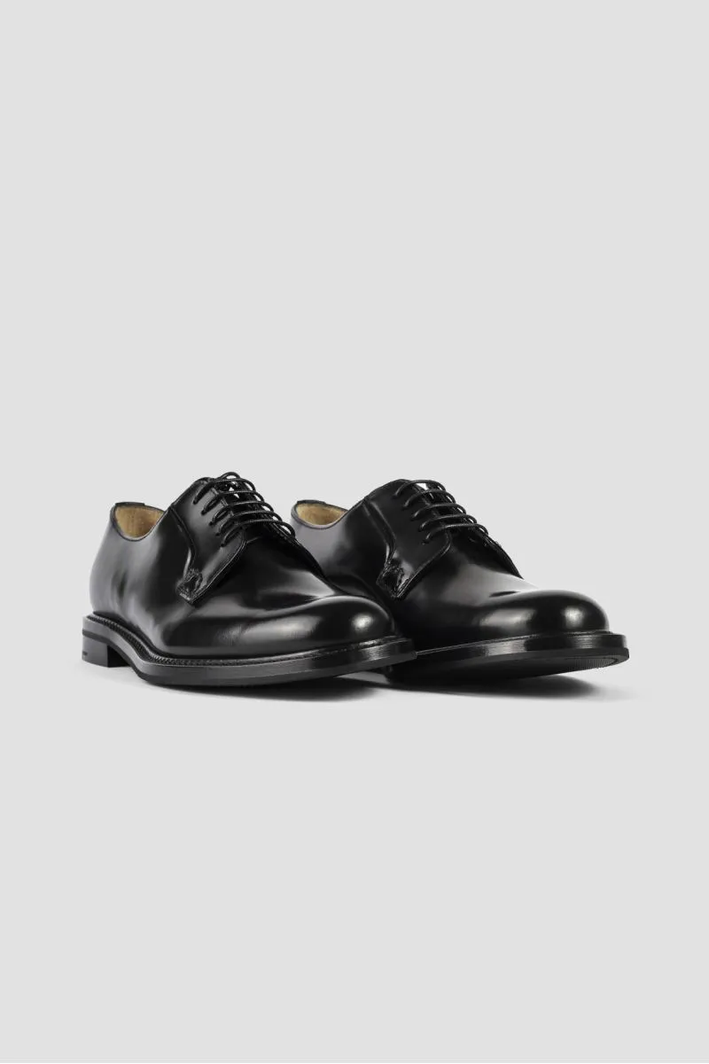 Black patent leather Shannon Derbies