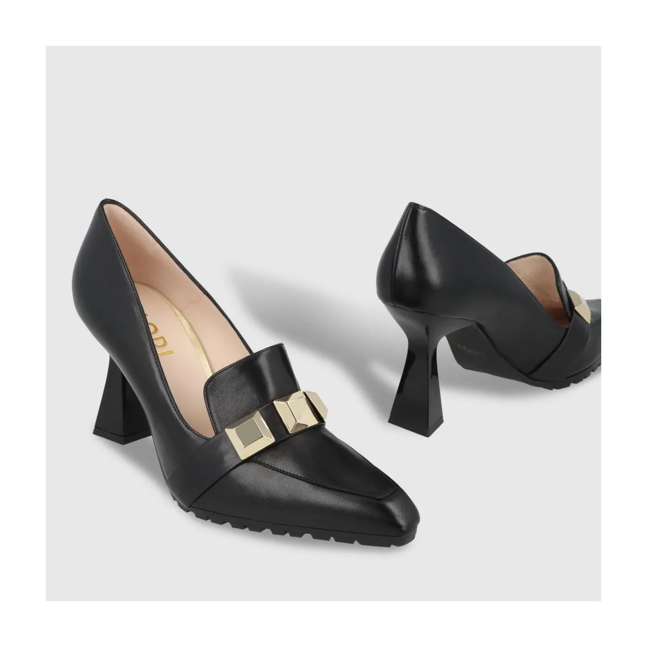 Black Leather Women's Heels | LODI Women's Shoes Online.