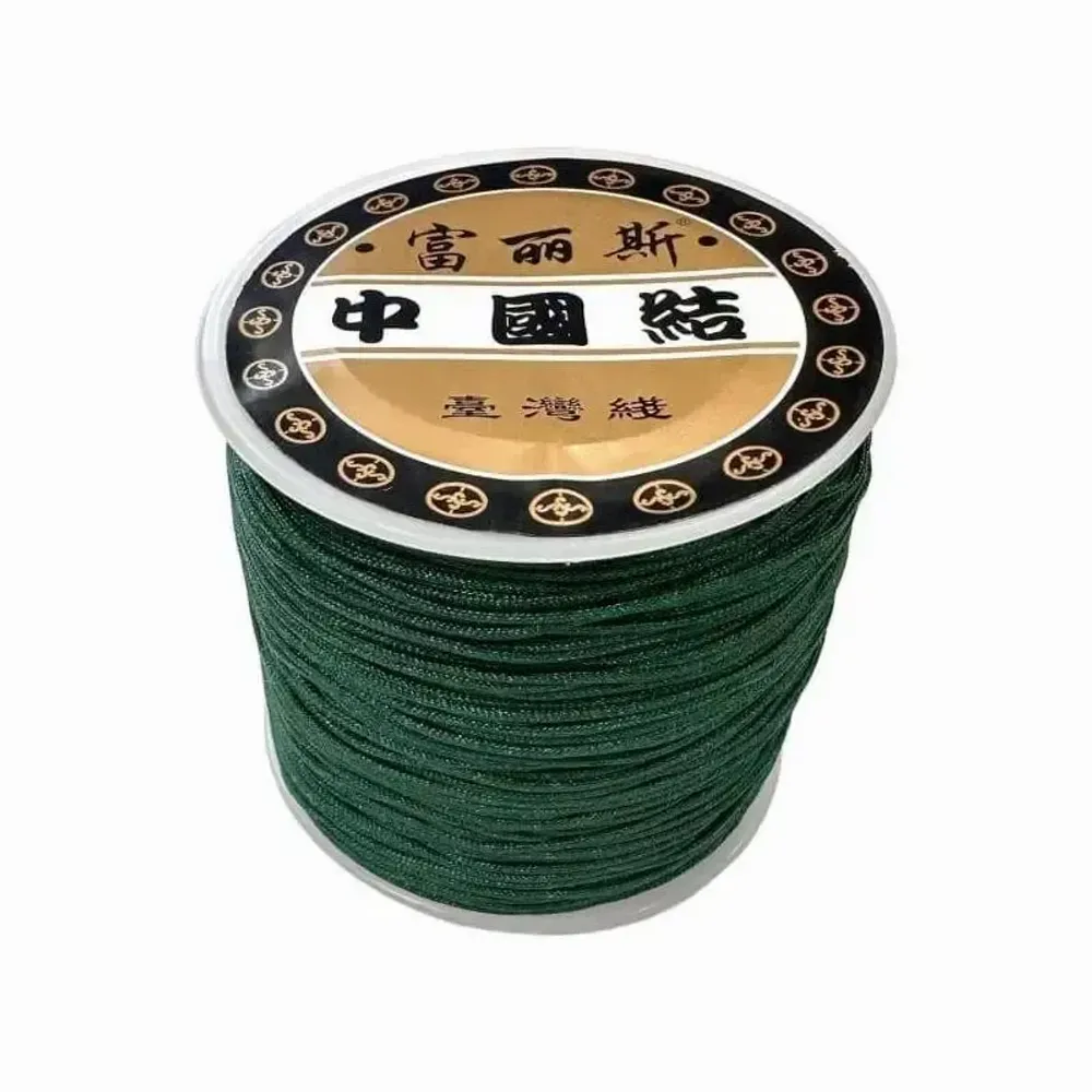 Green polyester cord thread 0.8mm 100 meters