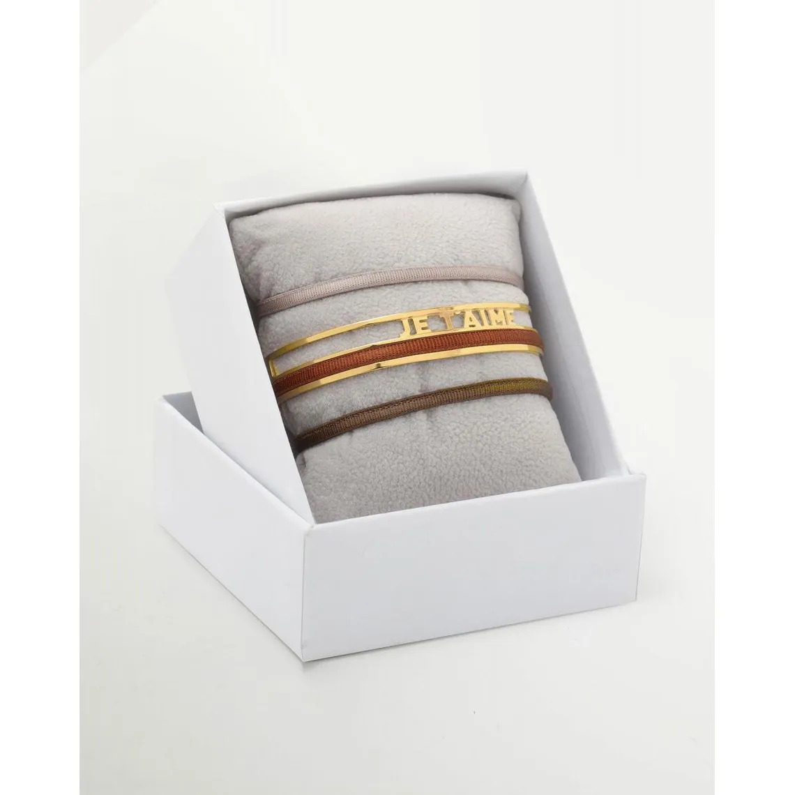 Jonc femme  Les Interchangeables  - A84797 Coffret Jonc Ruban 3mm Je T Aime | 3 Suisses