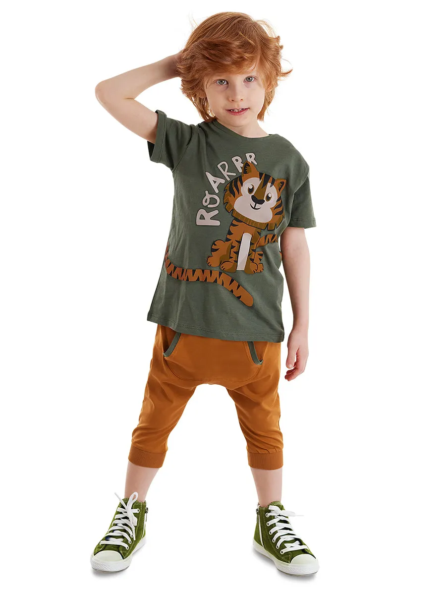 küük kaplan erkek ocuk t-shirt kapri ort takim