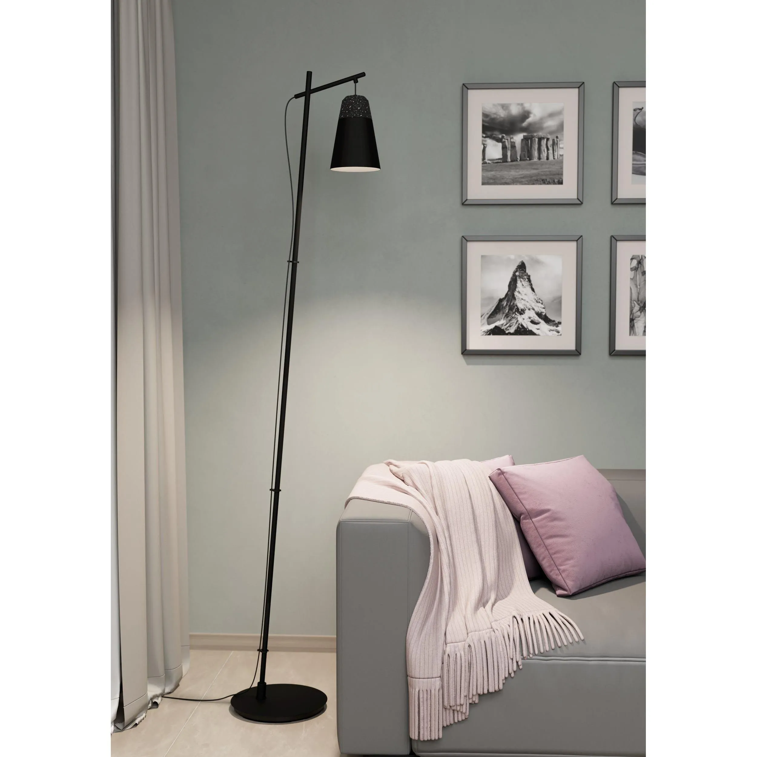 Lampadaire métal noir CANTERRAS E27 1X40W