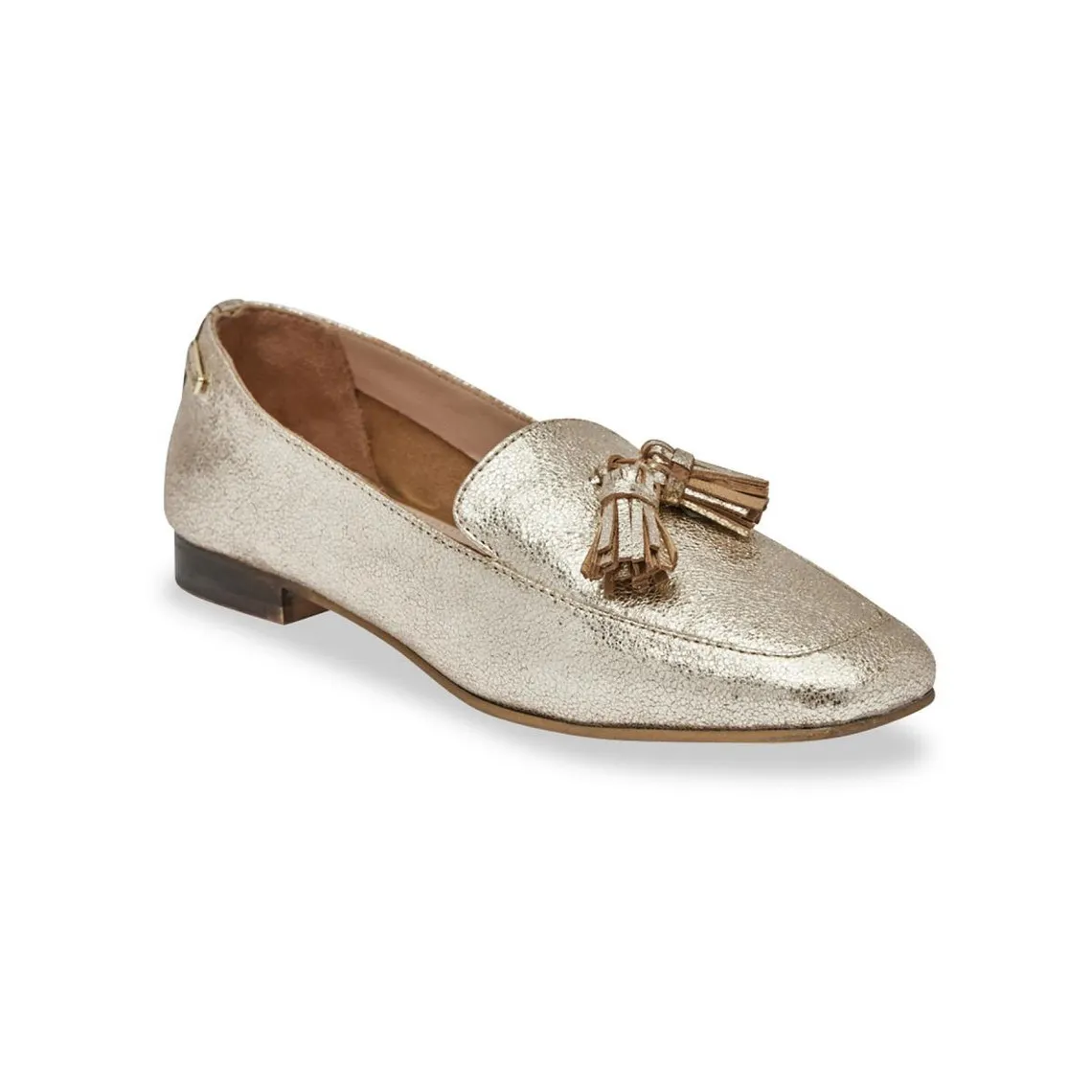 Leather Moccasin - Gold | 3 Suisses