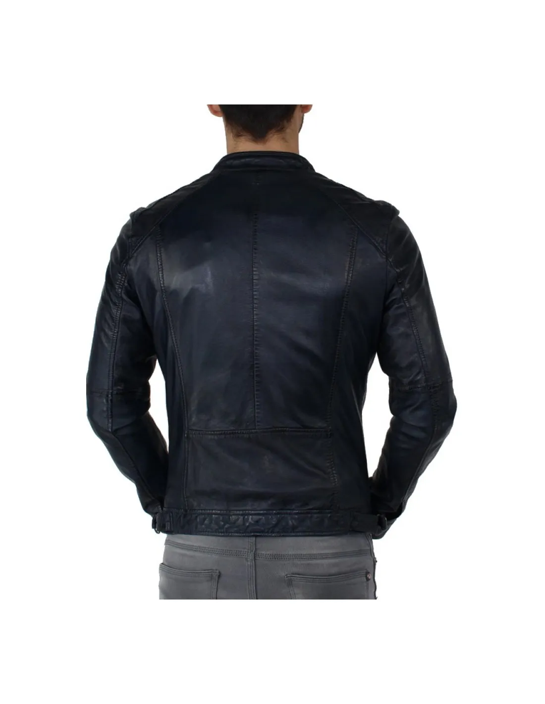 Oakwood Casey leather bomber jacket ref_cco34483 Navy