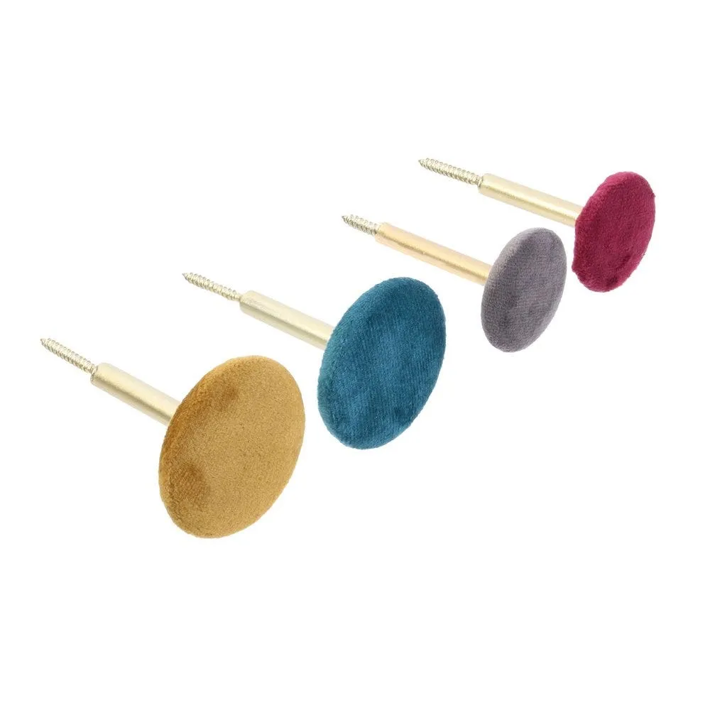 Patère en velours par 4