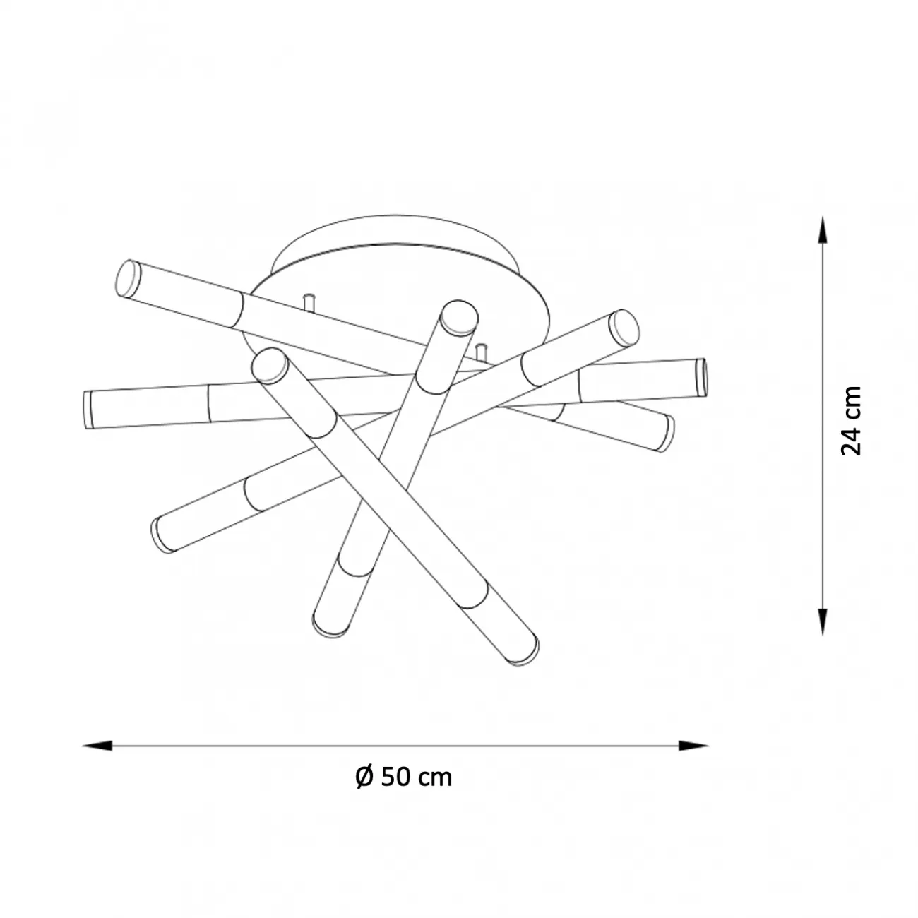 Plafonnier LED doré à barres entrecroisées - Barletta