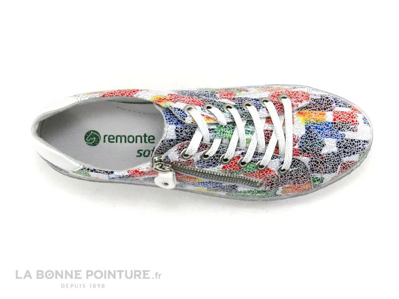 Remonte D5800-99 Basket Femme: Chaussures Blanches, Argentées, Multicolores - Bas Prix