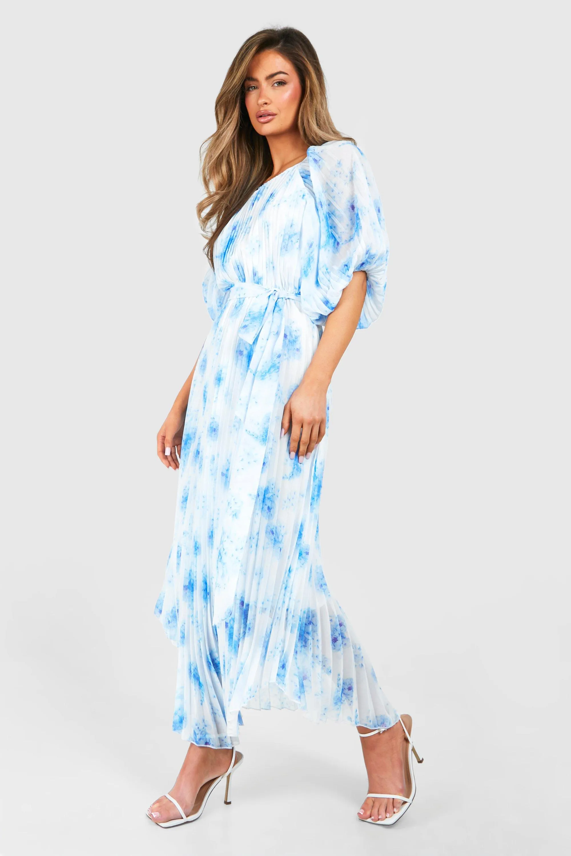 Floral midi dress with puff sleeves - Search Results