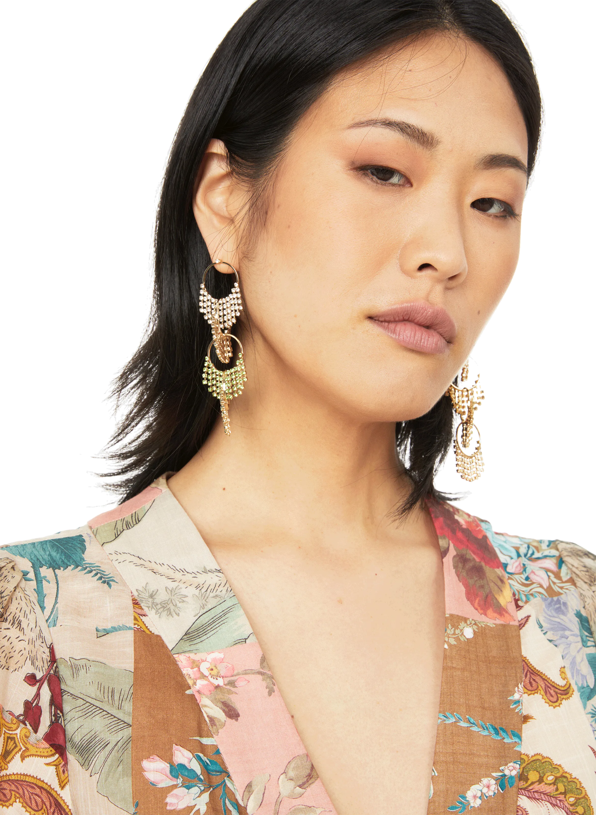 ROSANTICA  Boucles d'oreille Lamè en laiton et cristaux - Multicolore