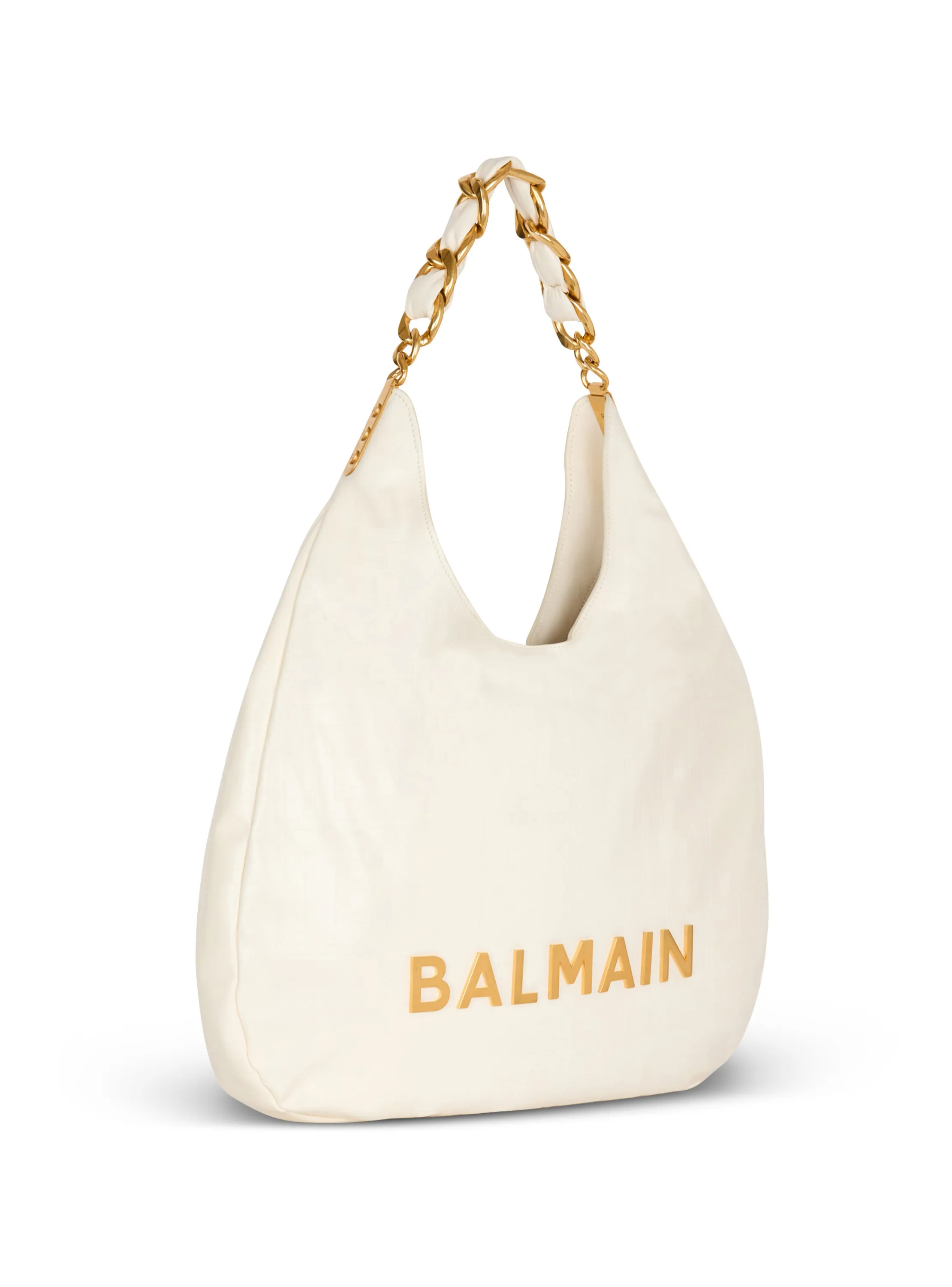 SAC 1945 SOFT HOBO EN CUIR DE VEAU FROISSé EMBOSSé MONOGRAMME PB LABYRINTHE - BALMAIN pour FEMME | Printemps