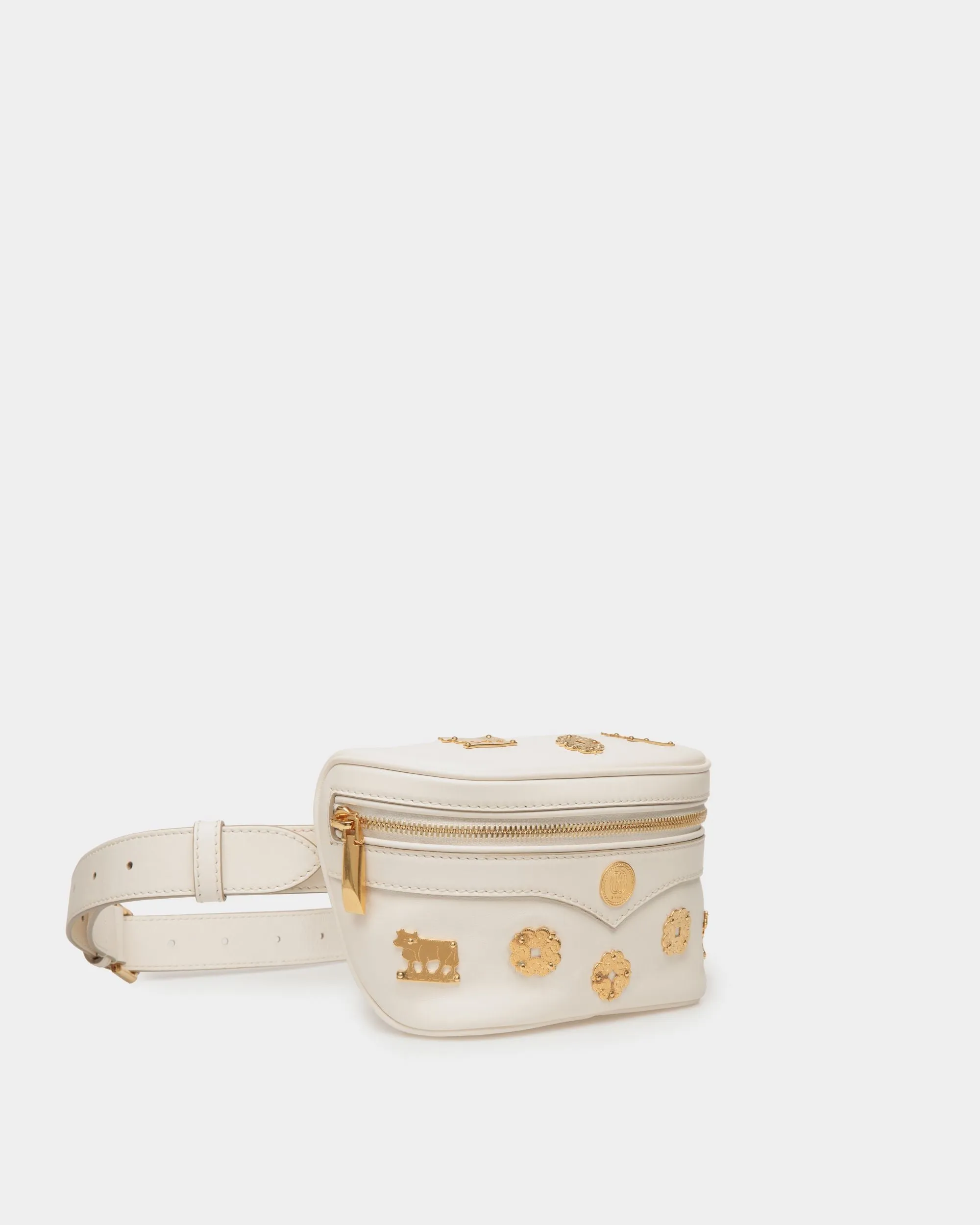 White Leather Banana BagMountain Bag