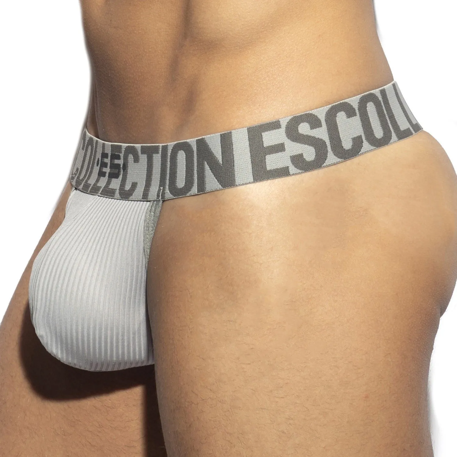 String Recycled RIB Band - grey - ES collection: buy men's string underwear.