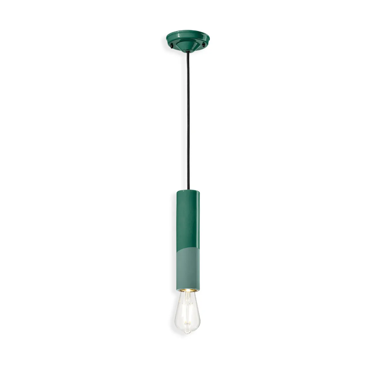 Suspension en céramique verte bouteille 5,5x25cmPI