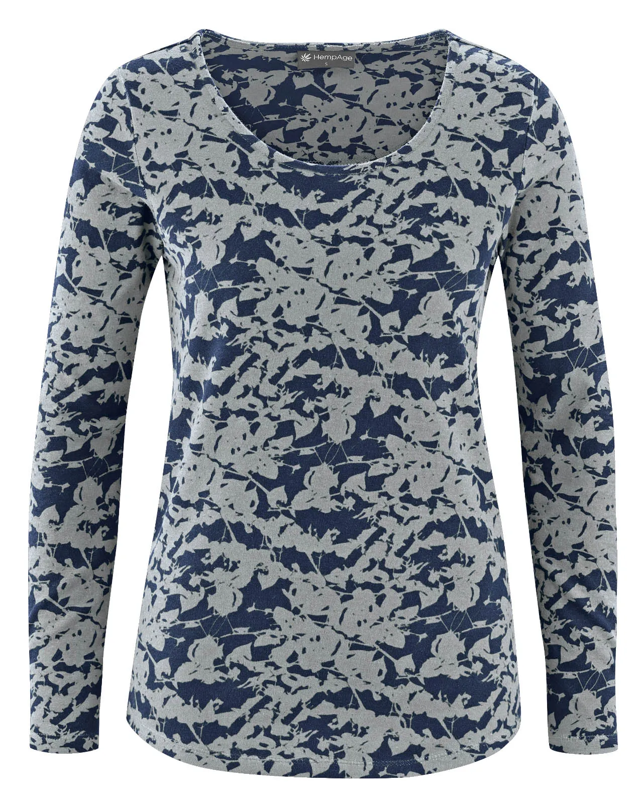 T-shirt femme manches longues imprimé "890" - chanvre et coton bio