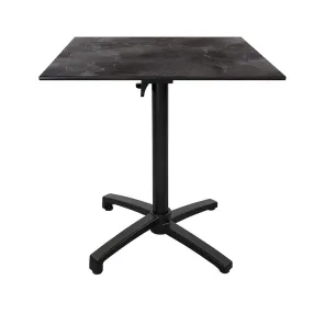Table pliable pour terrasse en compact hpl décor dark 70x70