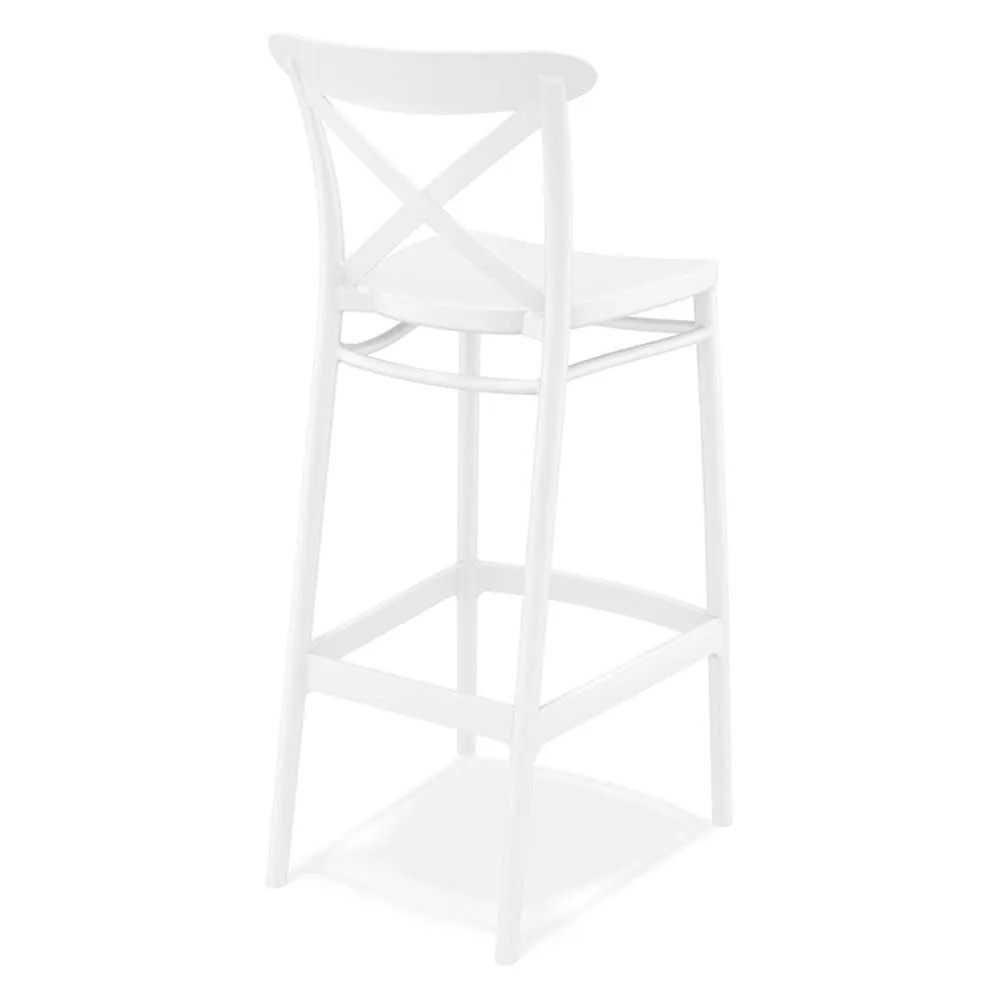 Tabouret de bar 'berlioz' style rétro en matière plastique blanche