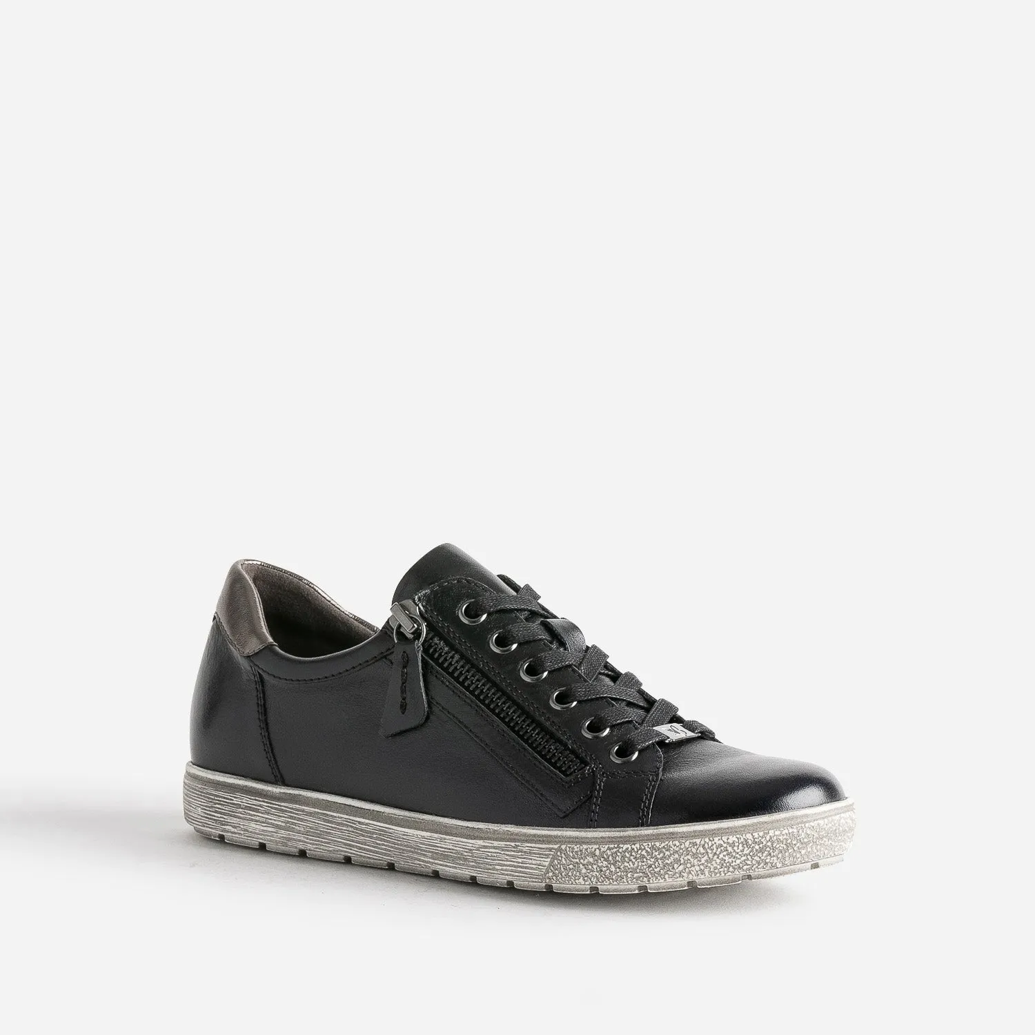 Tennis noir en cuir pour femme - Baskets | ERAM