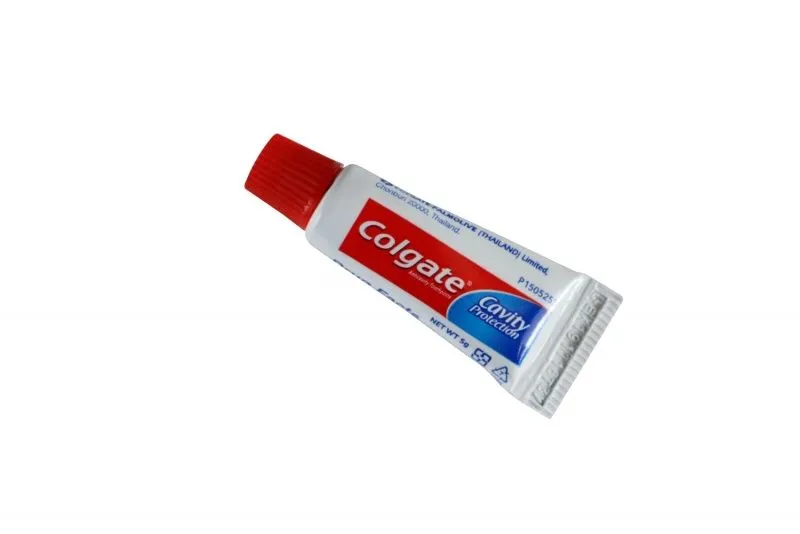 Travel-sized toothpaste tubes