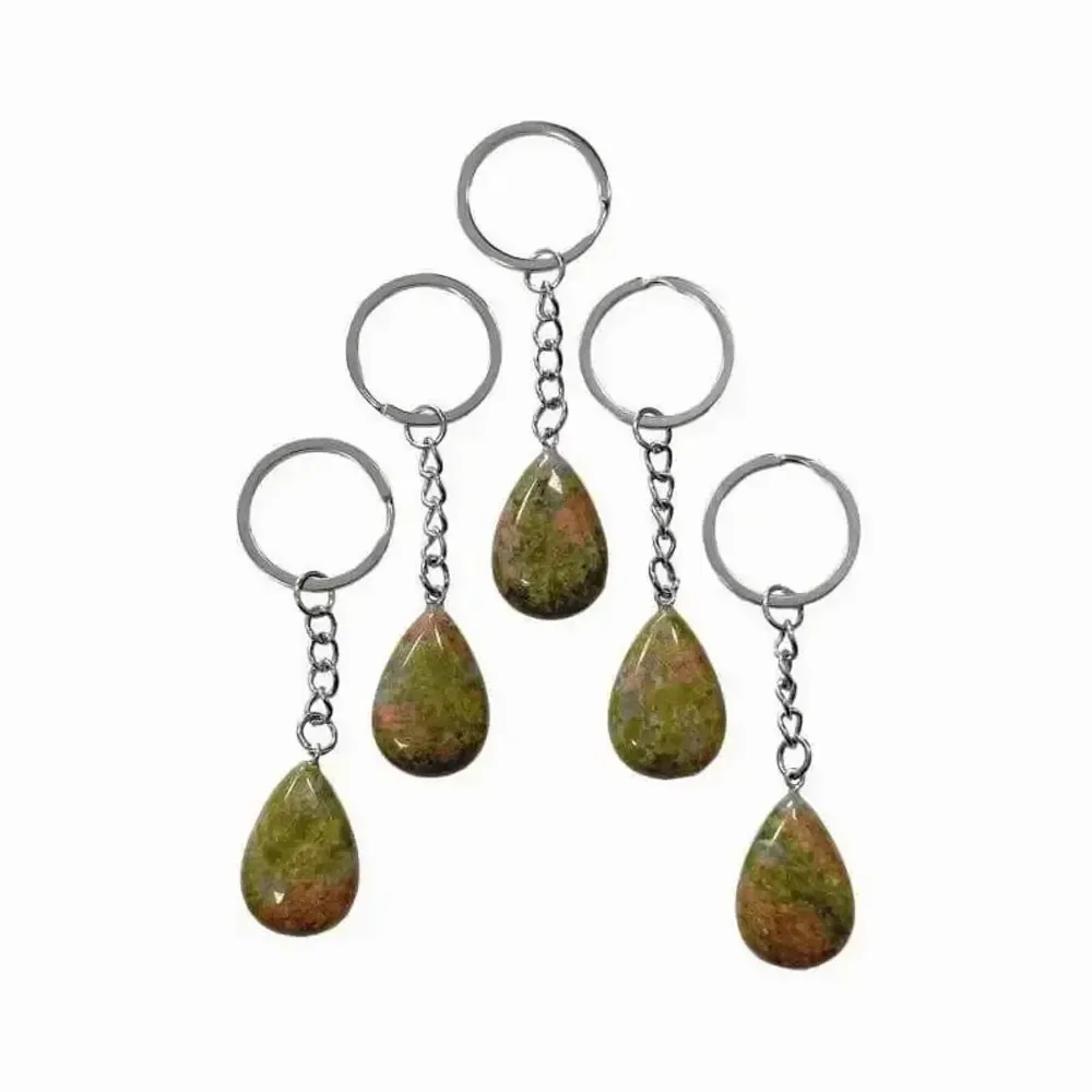 Unakite a drop keyring 30mm x 5