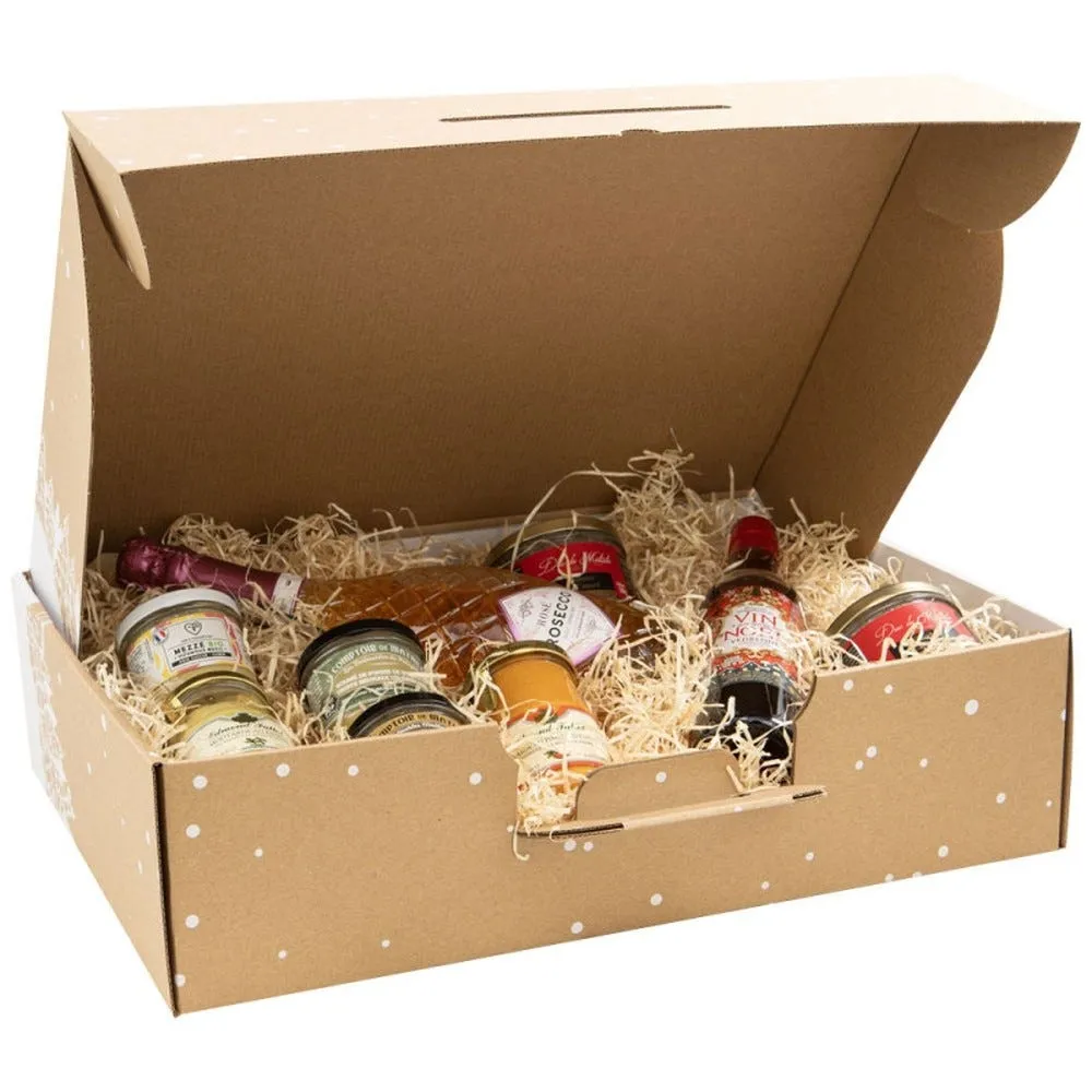 Valisette carton rectangulaire hiver enneige 49x35x13cm