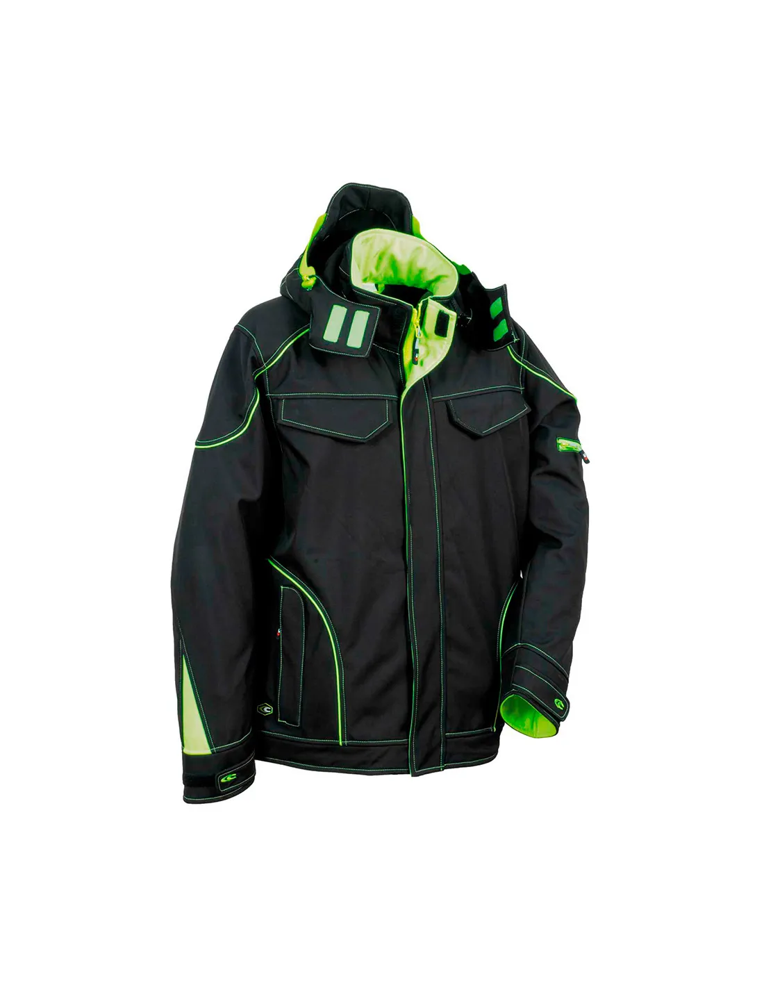 veste softshell tecka noir lime cofra taille 56